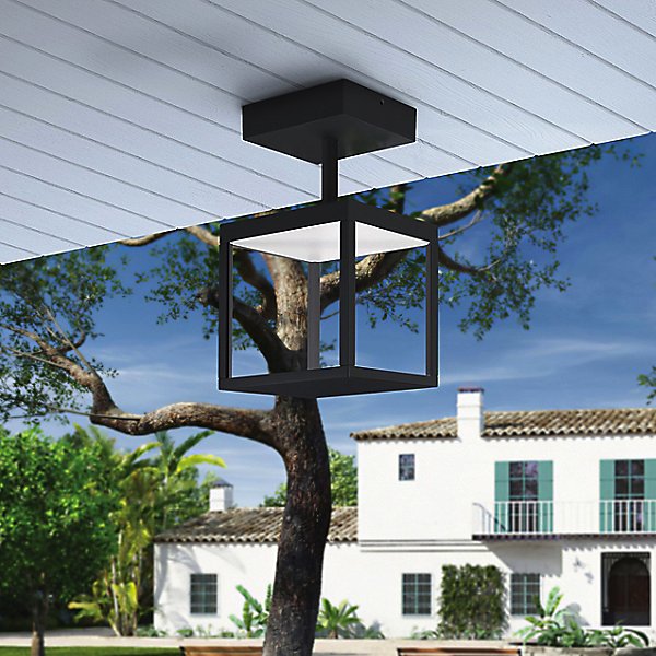 Reveal LED Outdoor Square Semi-Flush Mount Ceiling Light
