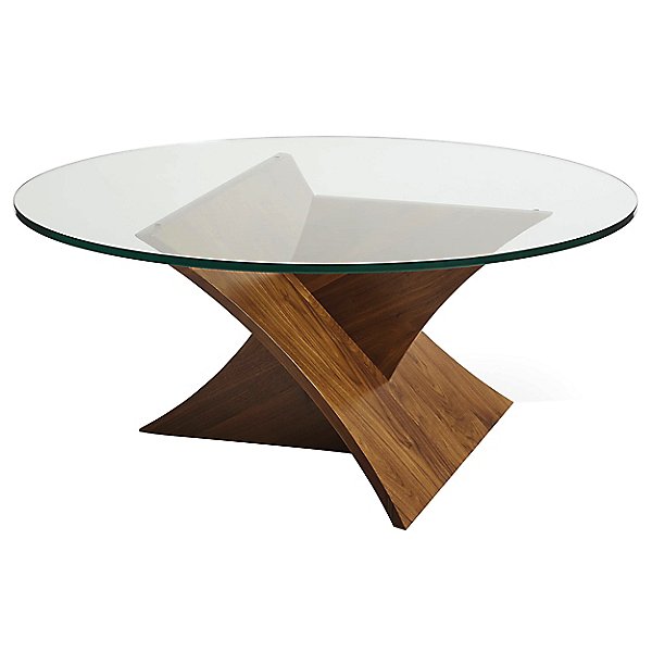 Planes Round Glass Top Coffee Table, Round Wood Glass Coffee Table