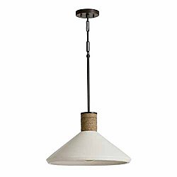 Ceramic and Rope Cone Pendant by Capital - OPEN BOX RETURN