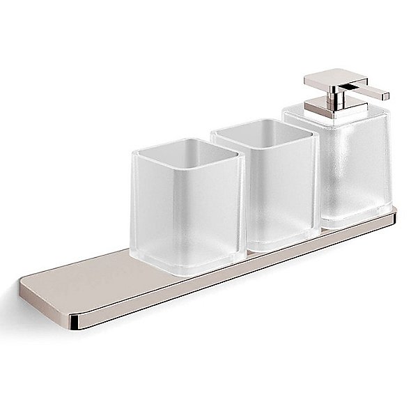 Harmoni Soap Dispenser and Two Tumblers with Shelf