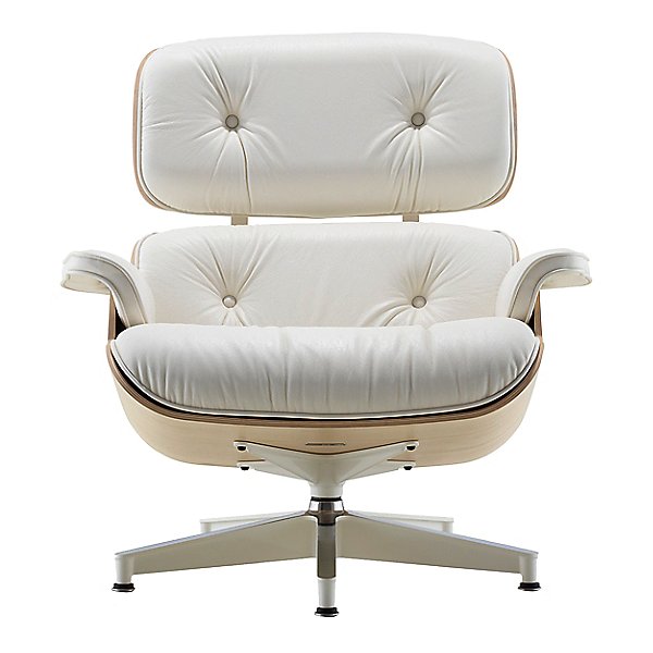 Herman Miller Eames Lounge Chairand, White Leather Eames Chair