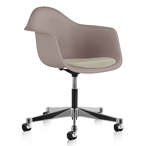 Herman Miller Eames Molded Plastic Task, Eames Molded Fiberglass Side Chair With Seat Pad