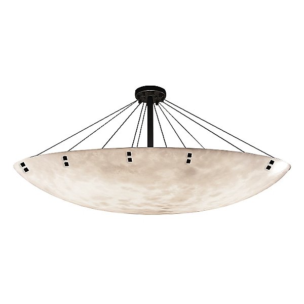 Clouds Finials 72-Inch Round Bowl Semi-Flush Mount Ceiling Light