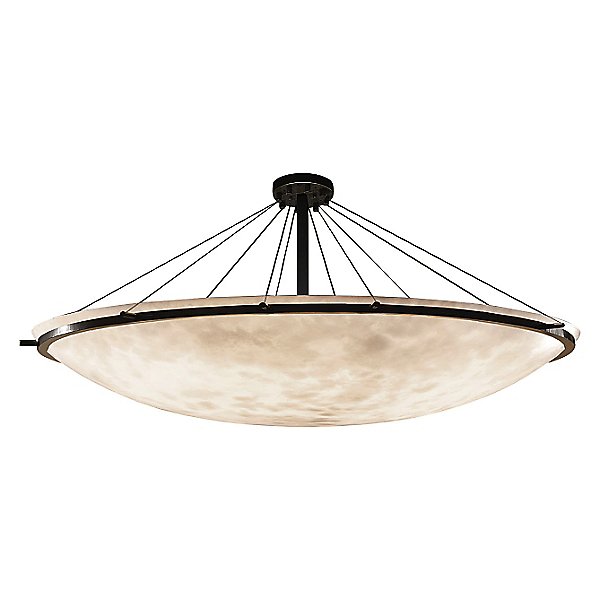 Clouds 72-Inch Round Bowl w/ Ring Semi-Flush Mount Ceiling Light