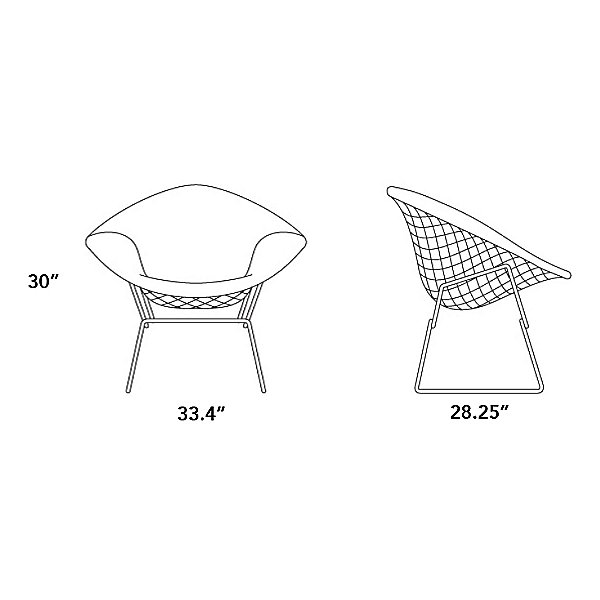 Bertoia Two-Tone Diamond Chair, Fully Upholstered