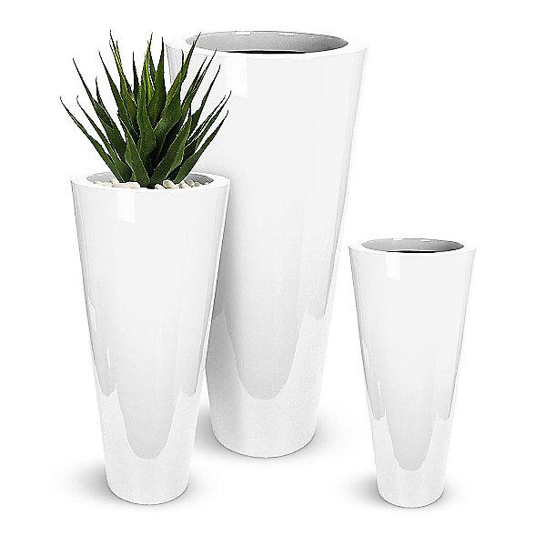 Lux Modern Fiberglass Cone Pot Set