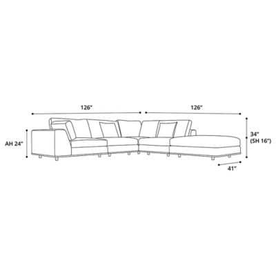 Modloft Perry One Arm Corner Sofa