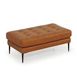 Murray Leather Bench Ottoman