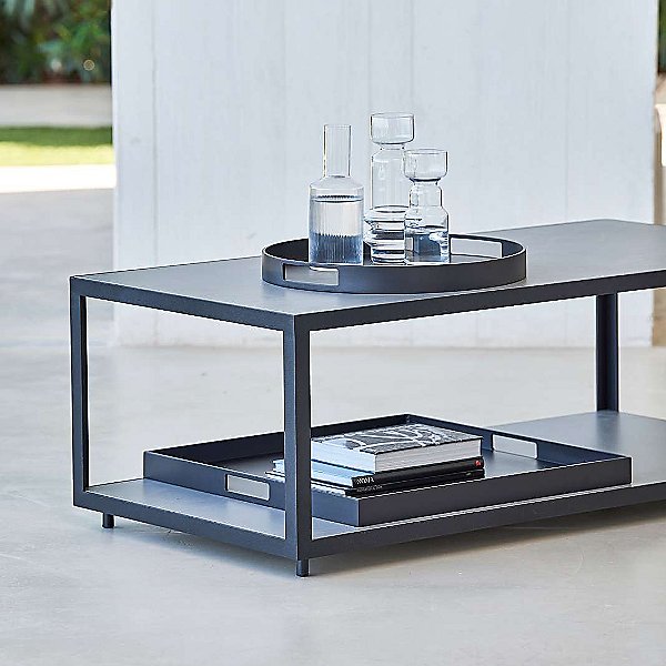 Level Rectangular Coffee Table with Ceramic Tiles Top