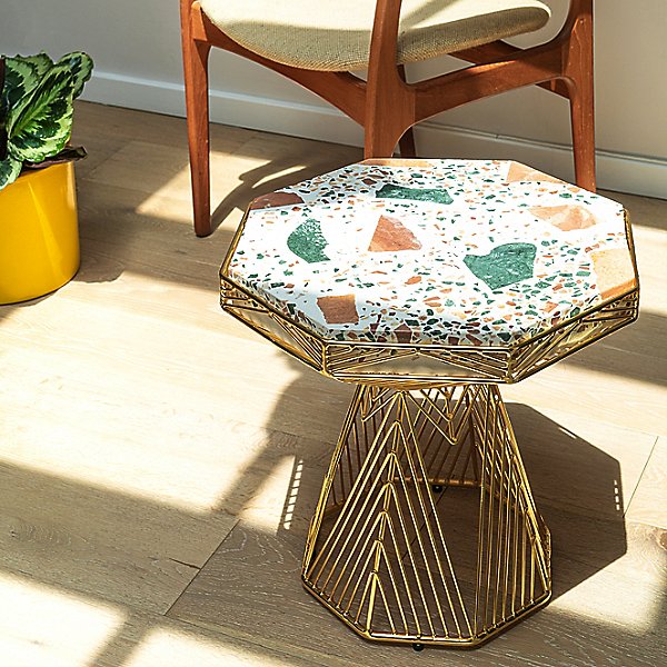 Switch Stool/Side Table with Terrazzo Top