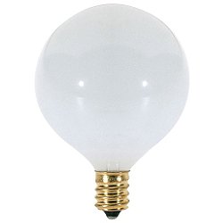 40W 120V G16 1/2 E12 White Bulb 6-Pack