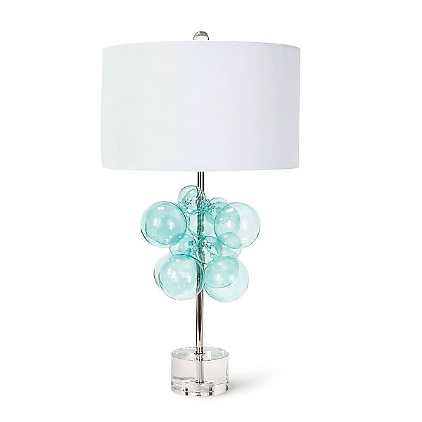 Regina Andrew Bubbles Table Lamp, Bubble Glass With Brass Detail Large Lamp Base Clear Threshold