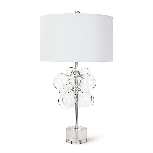 Regina Andrew Bubbles Table Lamp, Bubble Glass With Brass Detail Large Lamp Base Clear Threshold