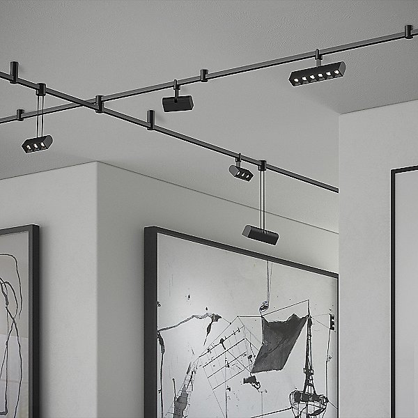 Suspenders 2-Bar Freeform Surface Mount Bar-Mounted and Suspended Cell Luminaires