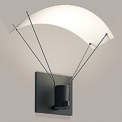 Suspenders Standard Single LED Wall Sconce - Bar-Mounted Single Cylinder / Parachute Reflector