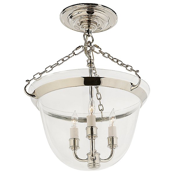 Country Bell Jar Semi-Flush Mount Ceiling Light