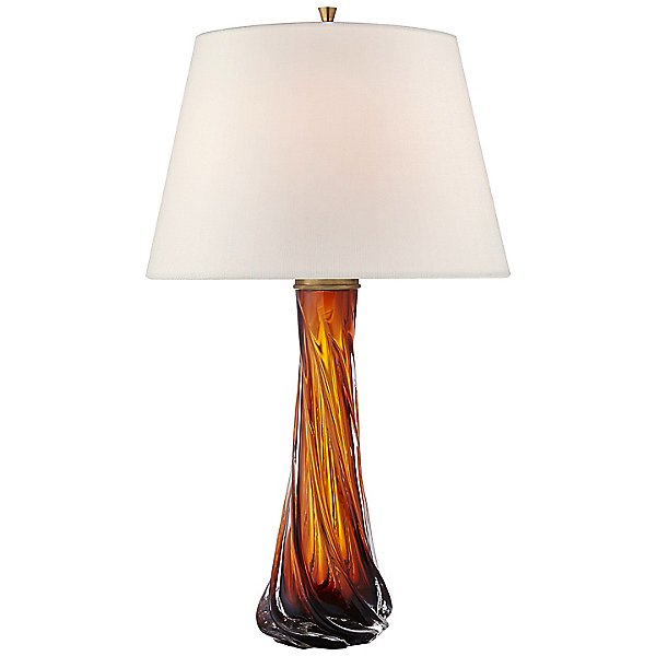 Visual Comfort Lourdes Table Lamp, Amber Colored Glass Table Lamp