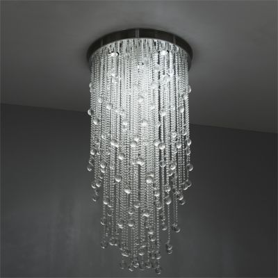 Cascade Round Suspension Light by Boyd Lighting Color Clear Finish Satin Nickel Mesh K013650120