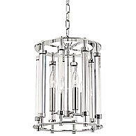 16.25 Inches Wide by 24 Inches High Hudson Valley Lighting 9716-PN Hyde Park 4-Light Pendant Polished Nickel Finish 