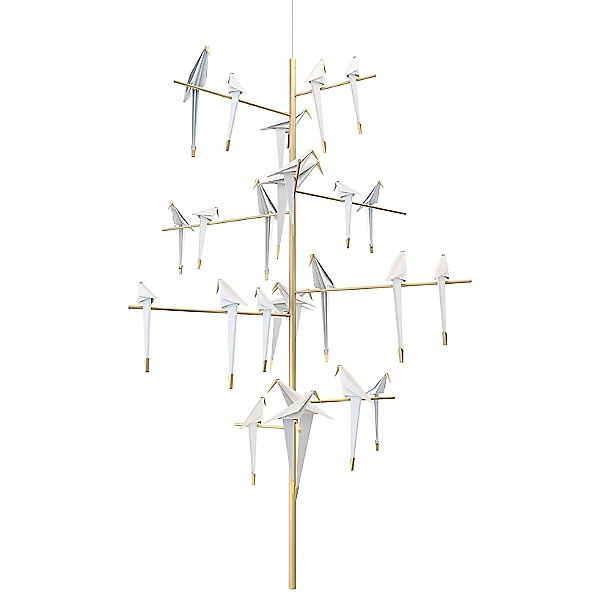 Perch Tree Chandelier by Moooi Color White Finish Brass 8718282298412