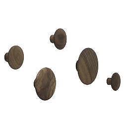 Dots Wood Wall Hooks, Set of 5