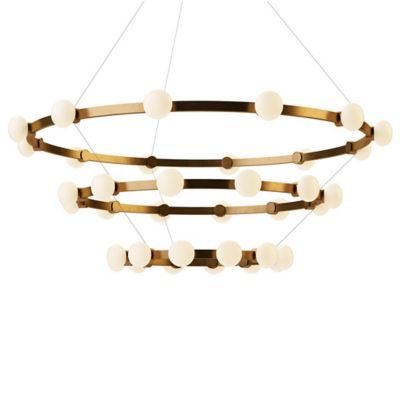 Cinema Three Tier Chandelier by Rich Brilliant Willing Color Brass Finish Mottled Brass C448 6612 PF11 27 120 TR
