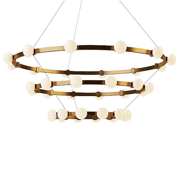 Cinema Three Tier Chandelier by Rich Brilliant Willing Color Brass Finish Mottled Brass C864 121212 PF11 27 120 TR