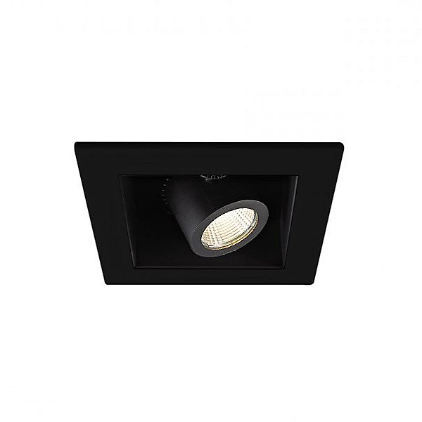 1 Light LED Precision Module Recessed Housing by WAC Lighting Color Black Finish Black MT 4LD116N S35 BK