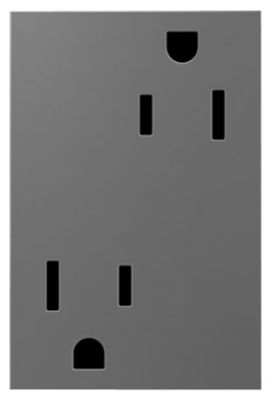 Legrand Adorne Tamper Resistant Outlet 3 Module Color Grey Finish Magnesium ARTR153M4